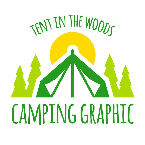 Camping tente graphique — Image vectorielle
