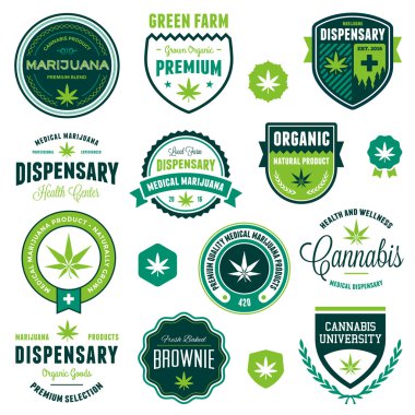 Marijuana product labels clipart