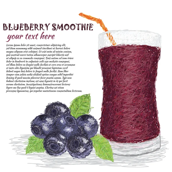 Bosbessen Smoothie — Stockvector