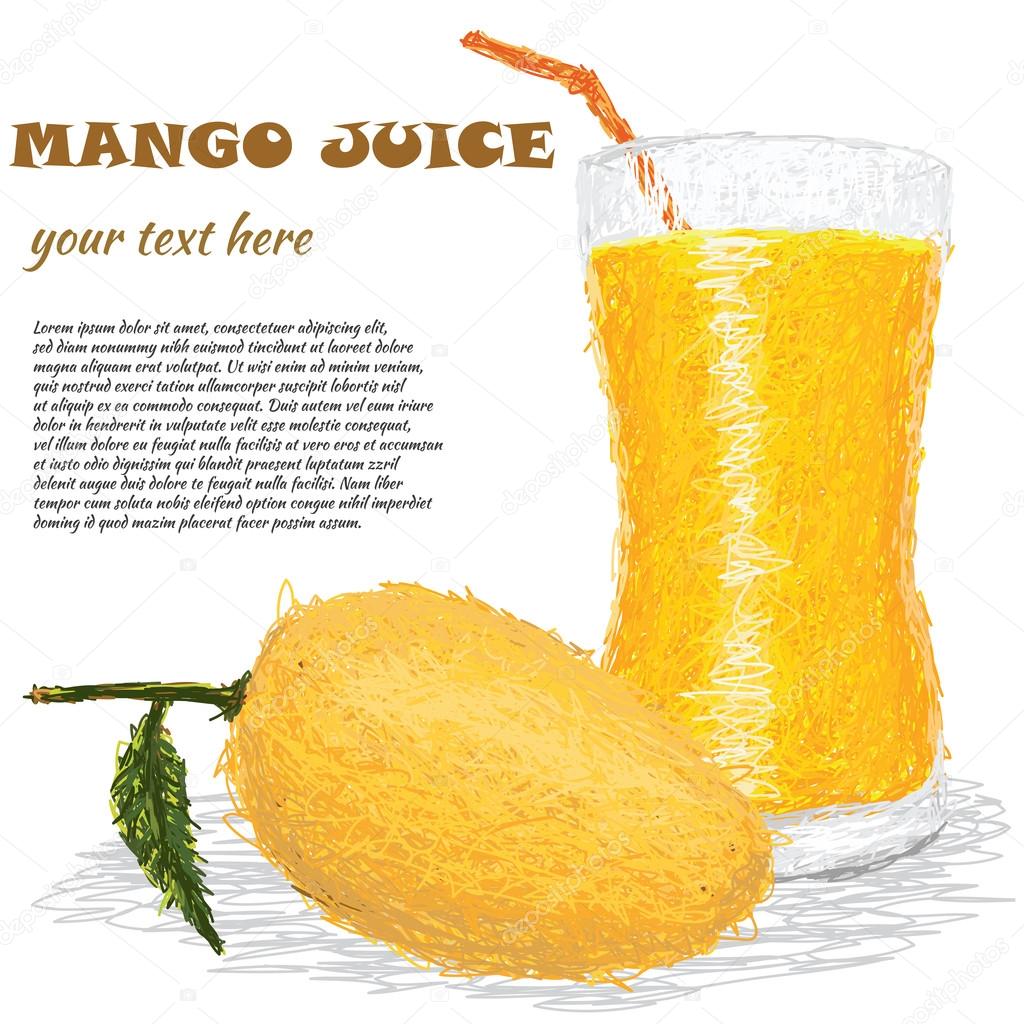 Mango juice Vector Art Stock Images | Depositphotos