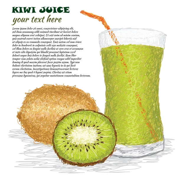 Zumo de Kiwi — Vector de stock