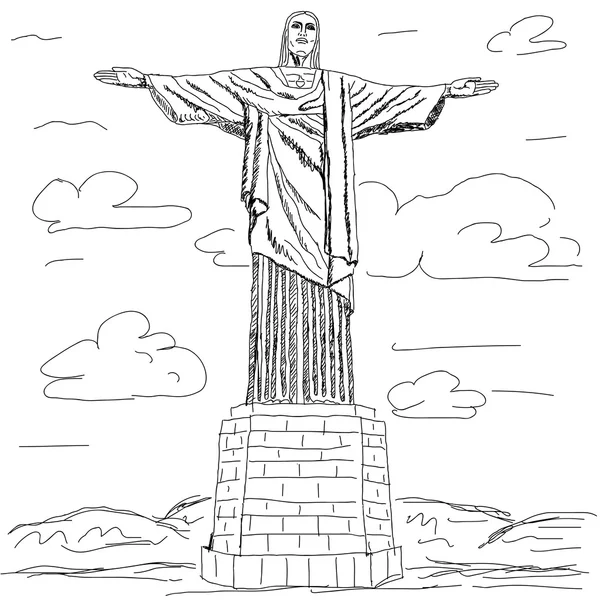 Cristo redentor Rio de Janeiro — Stok Vektör