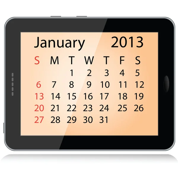 January 2013 calendar — Stock Vector