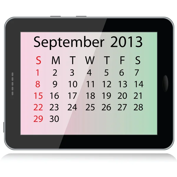 Kalender September 2013 - Stok Vektor
