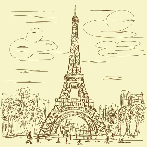 Vintage Eiffeltoren — Stockvector
