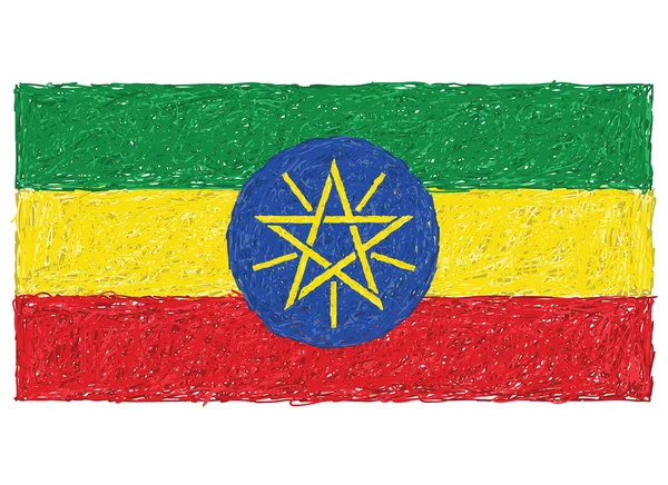 Etiopská vlajka — Stockový vektor