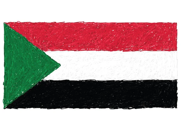 Flagge von Sudan — Stockvektor