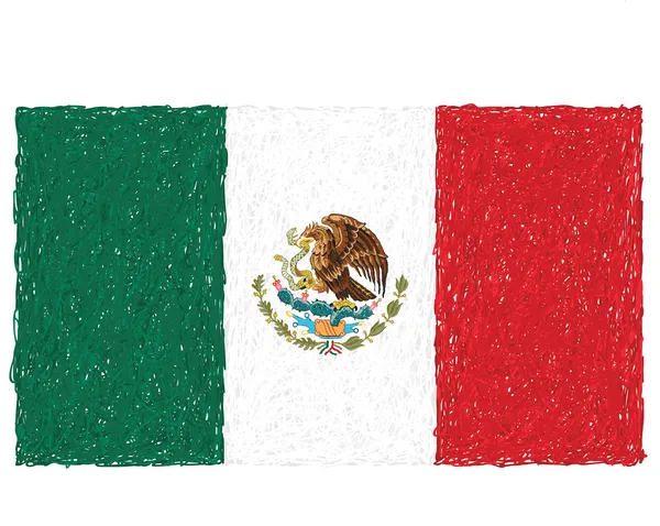 Bandera mexico dibujo Imágenes Vectoriales, Gráfico Vectorial de Bandera  mexico dibujo | Depositphotos