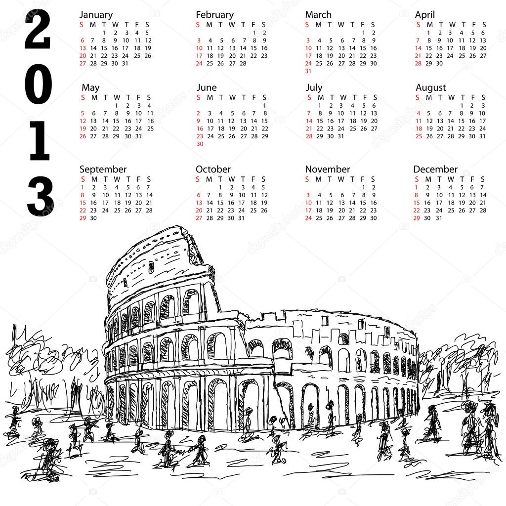 Rome colosseum 2013 calendar