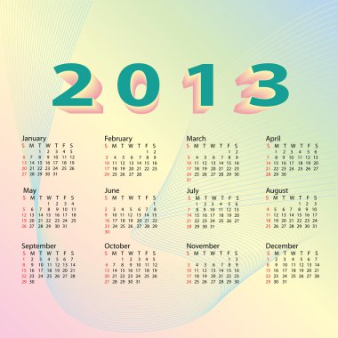 2013 takvim pastel renk