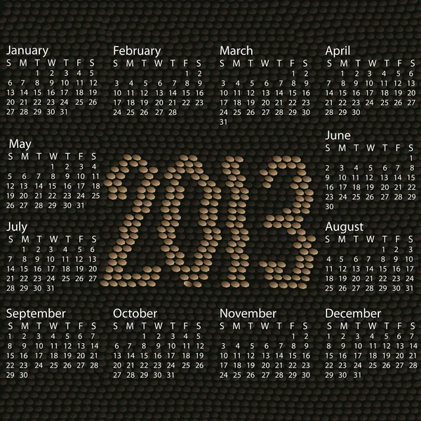 2013 calendar snake skin — Stock Vector