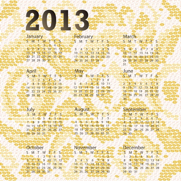 2013 calendario albino piel de serpiente — Vector de stock