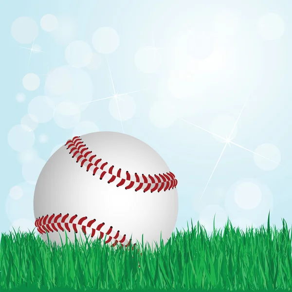 Baseball on grass — Stock Vector