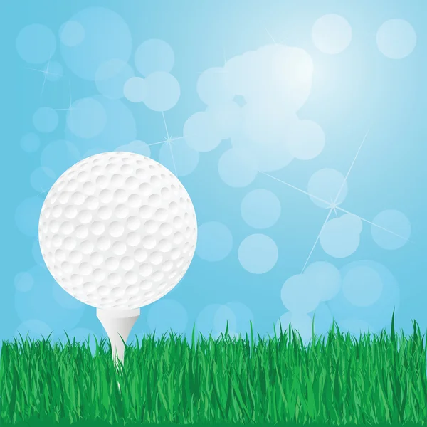 Balle de golf sur herbe — Image vectorielle