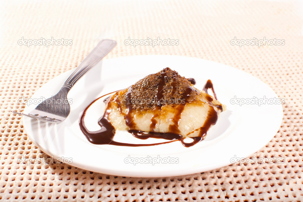 rice cake in plate with spoon