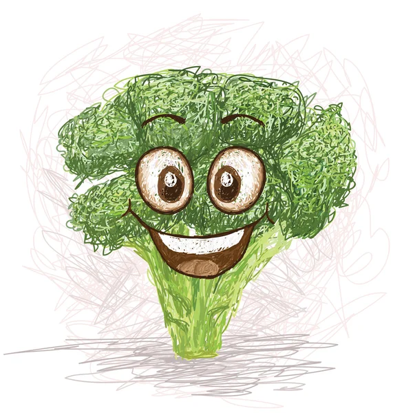 Szczęśliwy, brokuły — Wektor stockowy