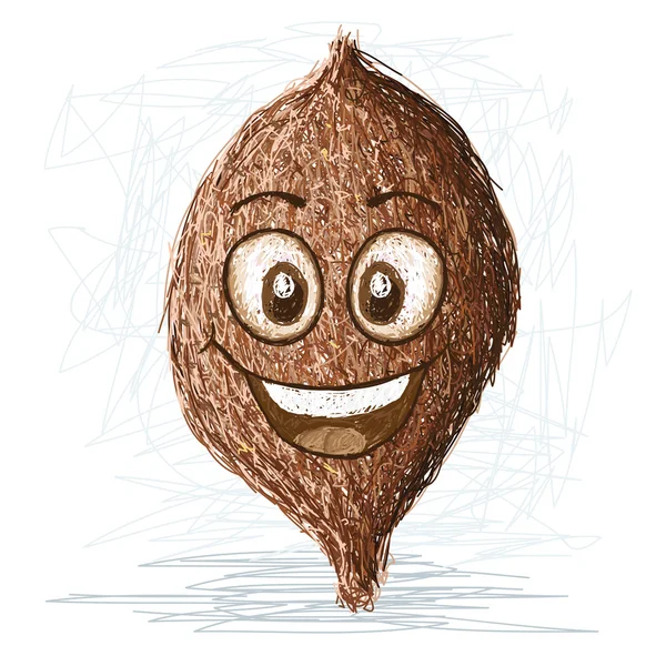 Happy false durian nut — Stock Vector