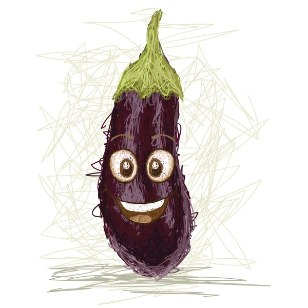 Happy eggplant — Stock Vector