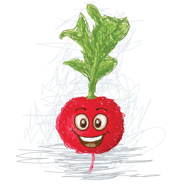 Happy happy radish — Stock Vector
