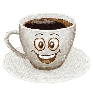 Happy cup of coffee clipart