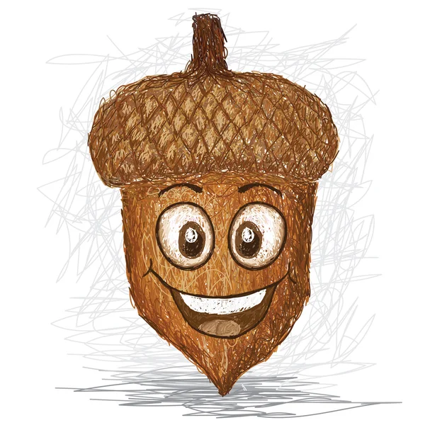 Happy acorn — Stock Vector