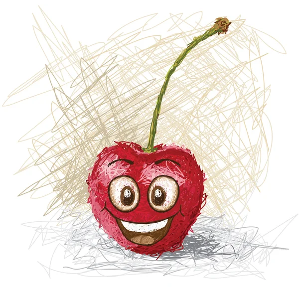 Happy cherry — Stock Vector