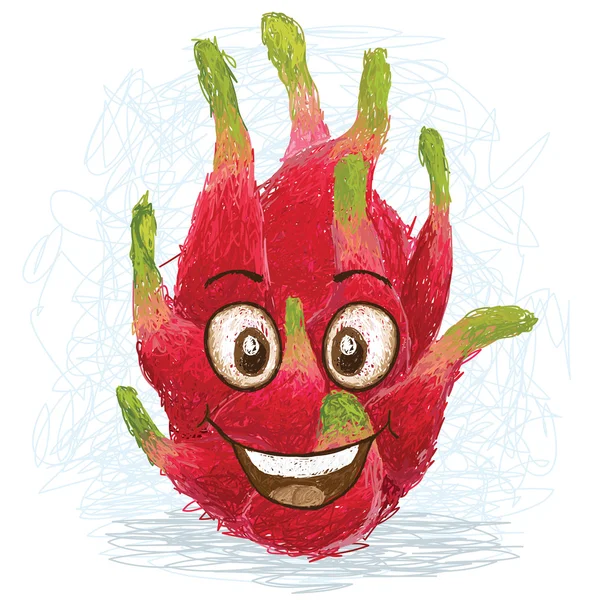 Fructe dragon fericit — Vector de stoc