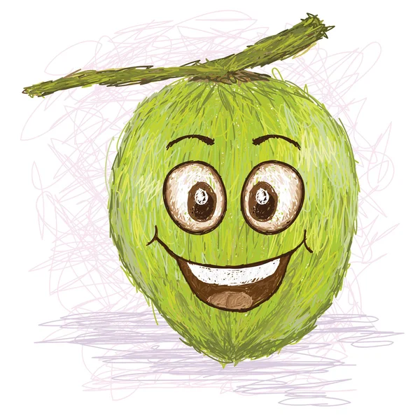 Fruta de coco feliz — Archivo Imágenes Vectoriales