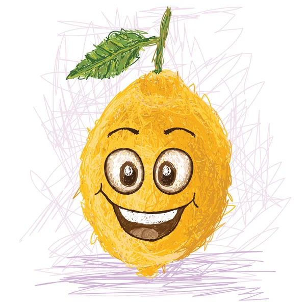 Happy lemon — Stock Vector