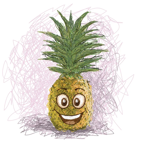 Happy pineapple — Stock Vector