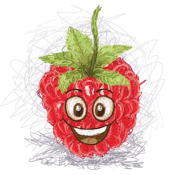 Happy raspberry — Stock Vector