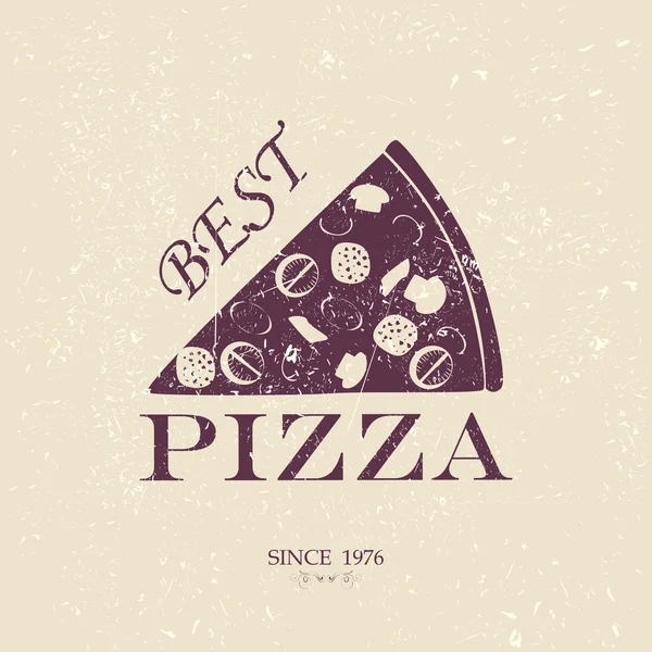 Cel mai bun pizza vintage — Vector de stoc