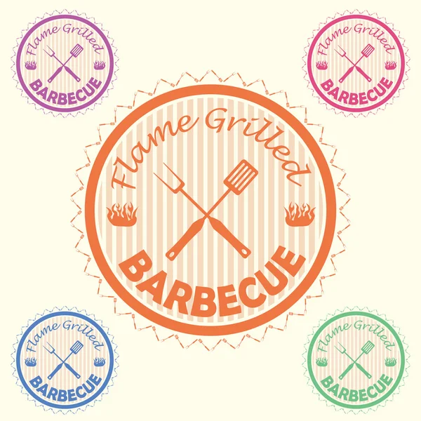 Vlam gegrilde barbecue — Stockvector