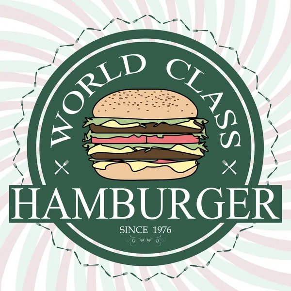 Etichetă hamburger — Vector de stoc