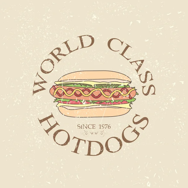 Etichetă vintage Hotdog — Vector de stoc