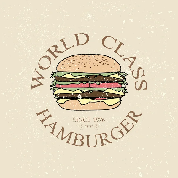 Hamburger de clasă mondială — Vector de stoc