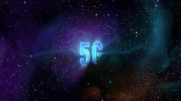 Космічне небо з новоутвореною технологією 5G в центрі . — стокове відео