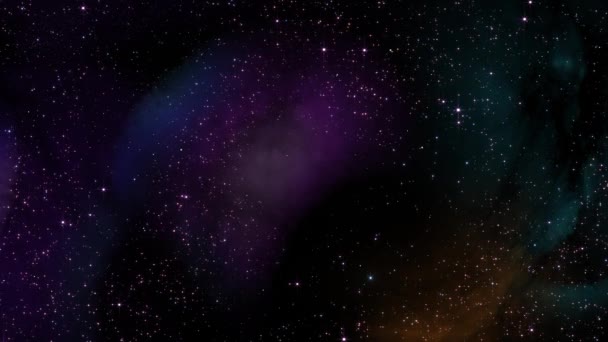 Un hermoso cielo cósmico con estrellas que se aproximan. — Vídeos de Stock