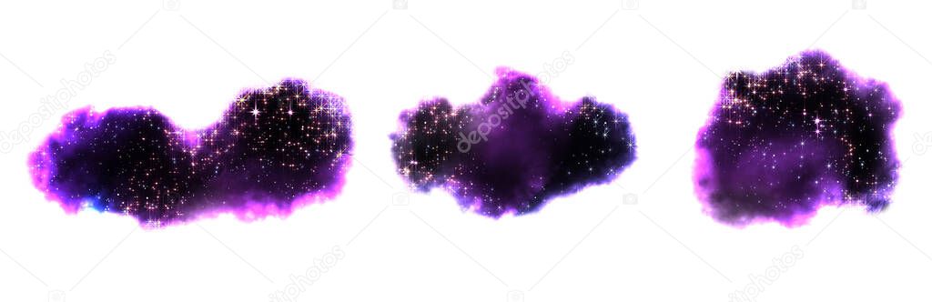 Lilac blurred spots in the stars. Abstract background and texture illustrations for design, product advertising and formalization.