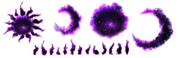 Lilac suddiga fläckar i stjärnorna. Abstrakt bakgrund illustrationer för textplacering, design, reklam och produktdesign. — Stockfoto