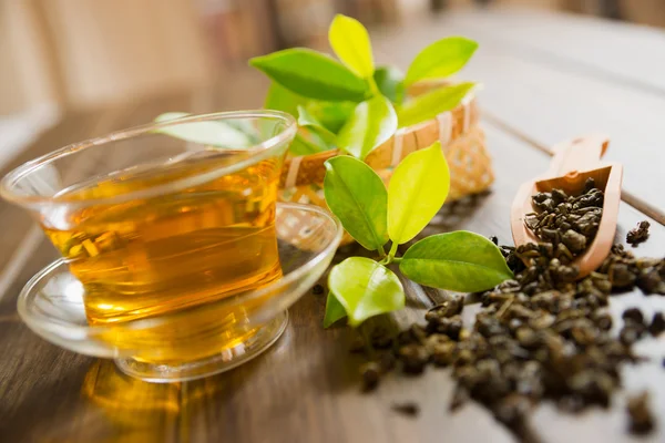 Tea and tea leaves — Stock Photo, Image