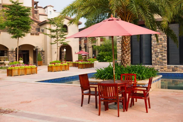 Leisure chair and table on the leisure square — Stock Photo, Image