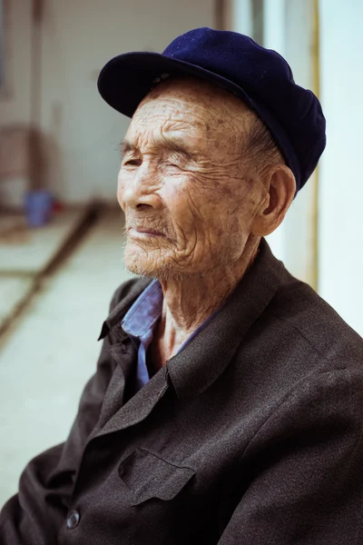 Chinese old man portrait Stock Image