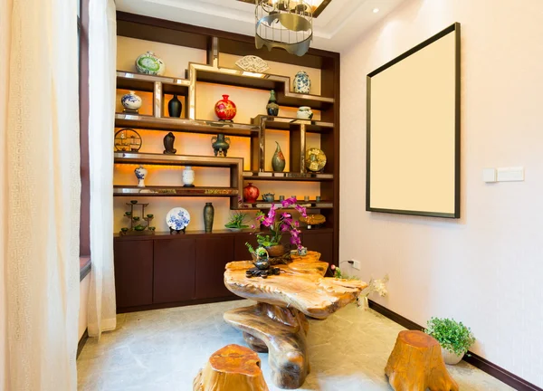 Living room with Chinese style — Stock Photo, Image