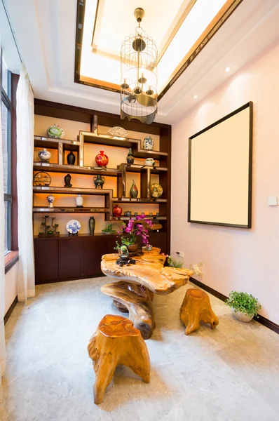 Woonkamer met chinese stijl — Stockfoto