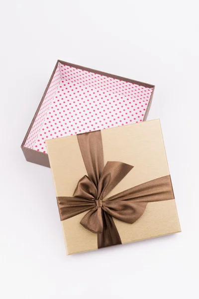 Gift box with nice ribbon — Stock Photo, Image