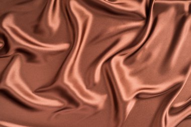 Çikolata renkli ipek kumaştan