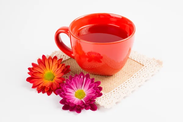 Té y flores — Foto de Stock