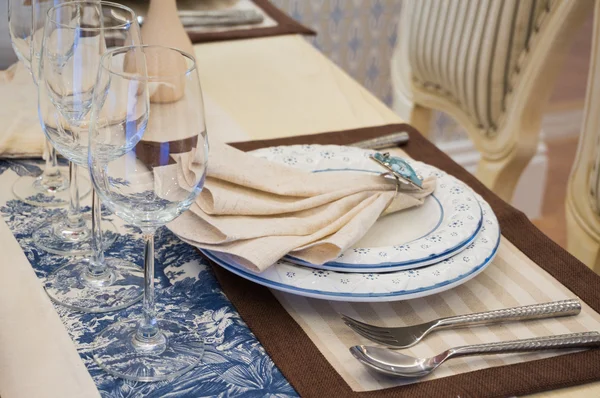 Tableware on dining table — Stock Photo, Image