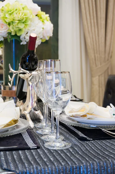 Tableware on dining table — Stock Photo, Image